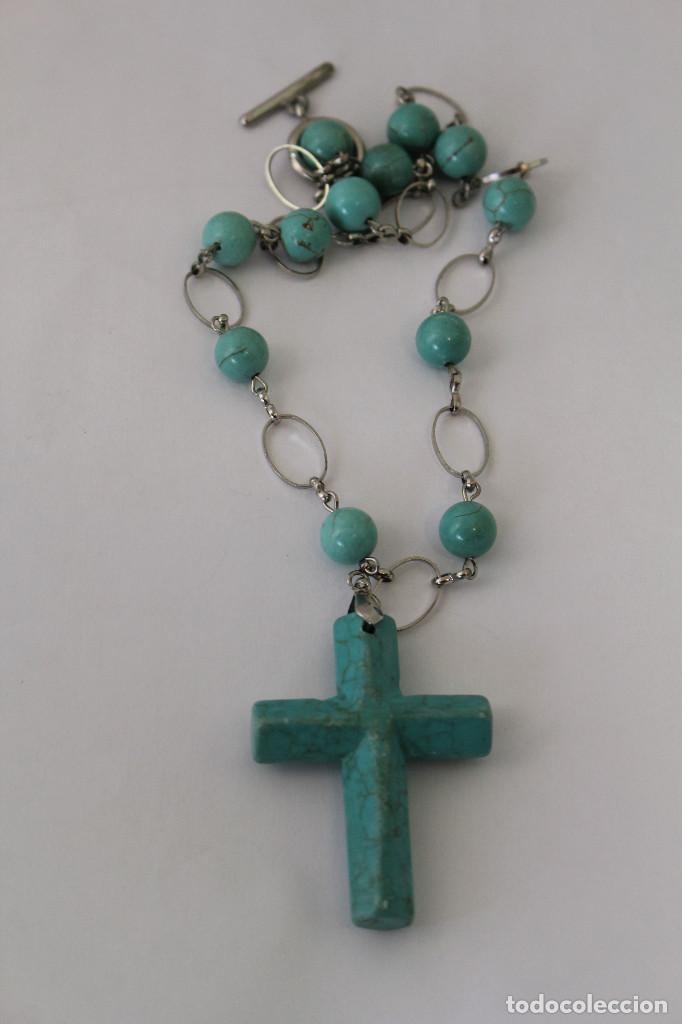 Joyeria: collar y cruz con turquesas - Foto 1