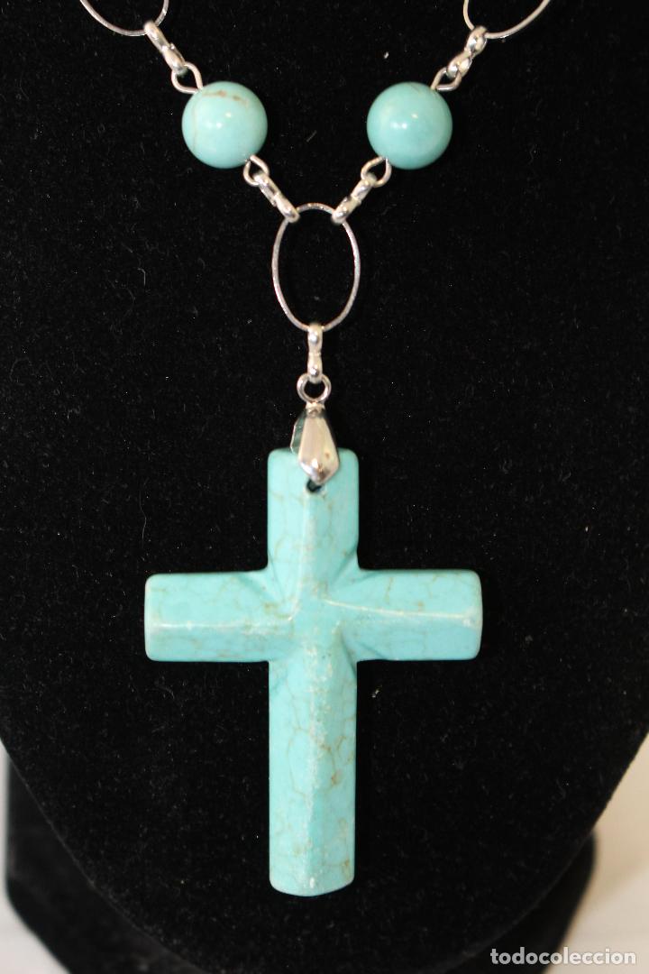 Joyeria: collar y cruz con turquesas - Foto 2