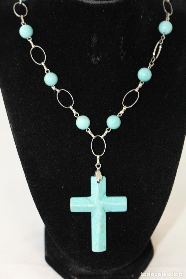 Joyeria: collar y cruz con turquesas - Foto 3