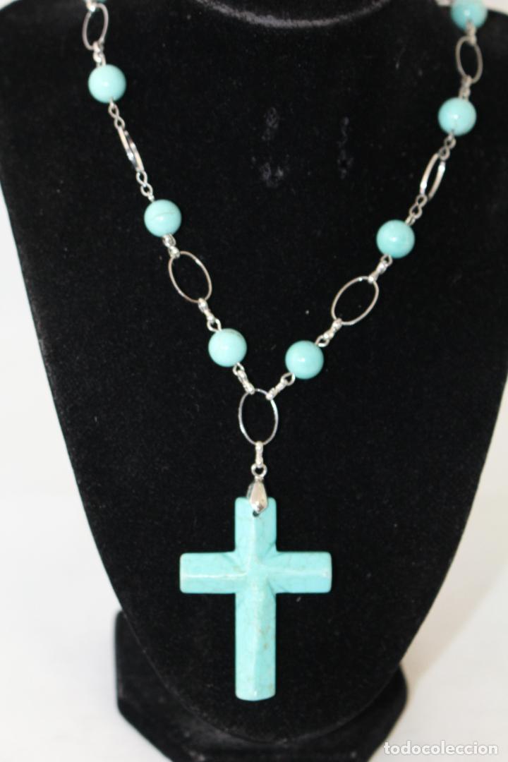Joyeria: collar y cruz con turquesas - Foto 4