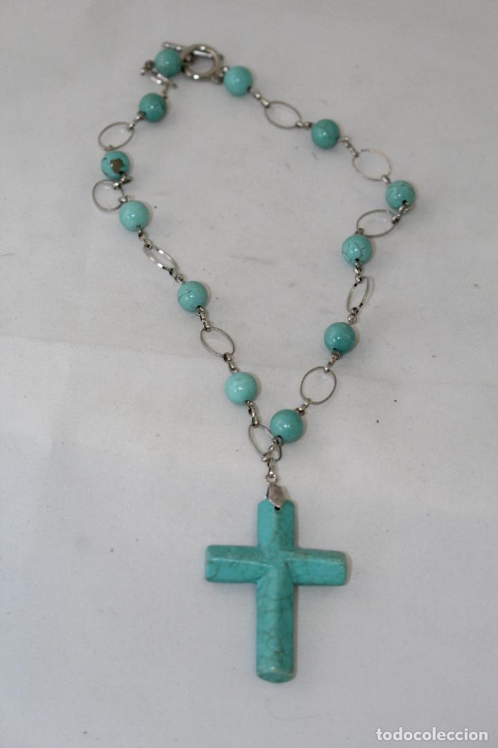 Joyeria: collar y cruz con turquesas - Foto 6