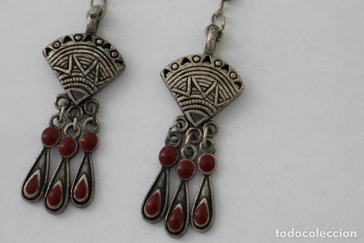 Joyeria: pendientes en plata de ley con piedras rojas - Foto 4