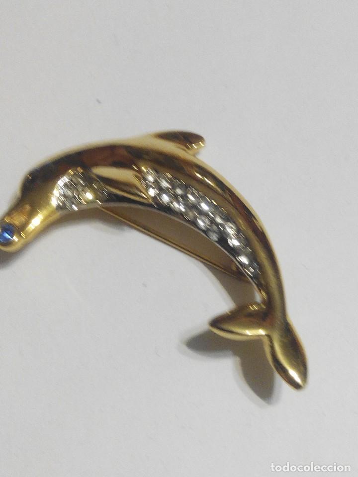 Joyeria: BROCHE EN FORMA DE DELFIN EN METAL Y PEDRERIA - Foto 1