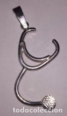 Joyeria: colgante fonendoscopio en plata de ley macizo - 3cms - Foto 1