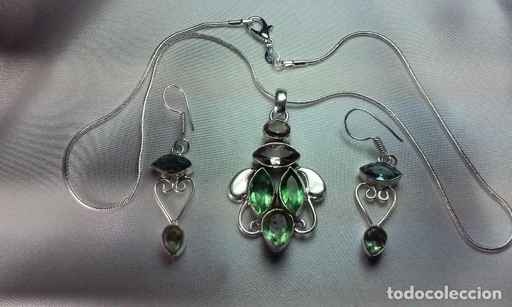 Joyeria: COLGANTE Y PENDIENTES PLATA CON CUARZOS MULTICOLOR - Foto 1