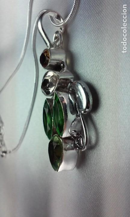 Joyeria: COLGANTE Y PENDIENTES PLATA CON CUARZOS MULTICOLOR - Foto 4