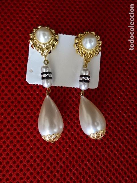 Gioielleria: BISUTERIA - PENDIENTES DE PERLAS Y ACRILICO CIERRE CLIP - VINTAGE DE LOS 80/90 - NUEVOS