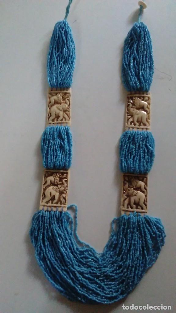 Joyeria: Collar africano de marfil y cuentas azules - Foto 1