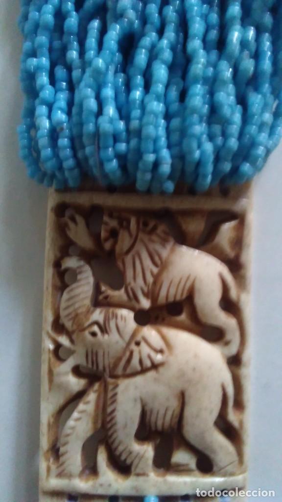 Joyeria: Collar africano de marfil y cuentas azules - Foto 4