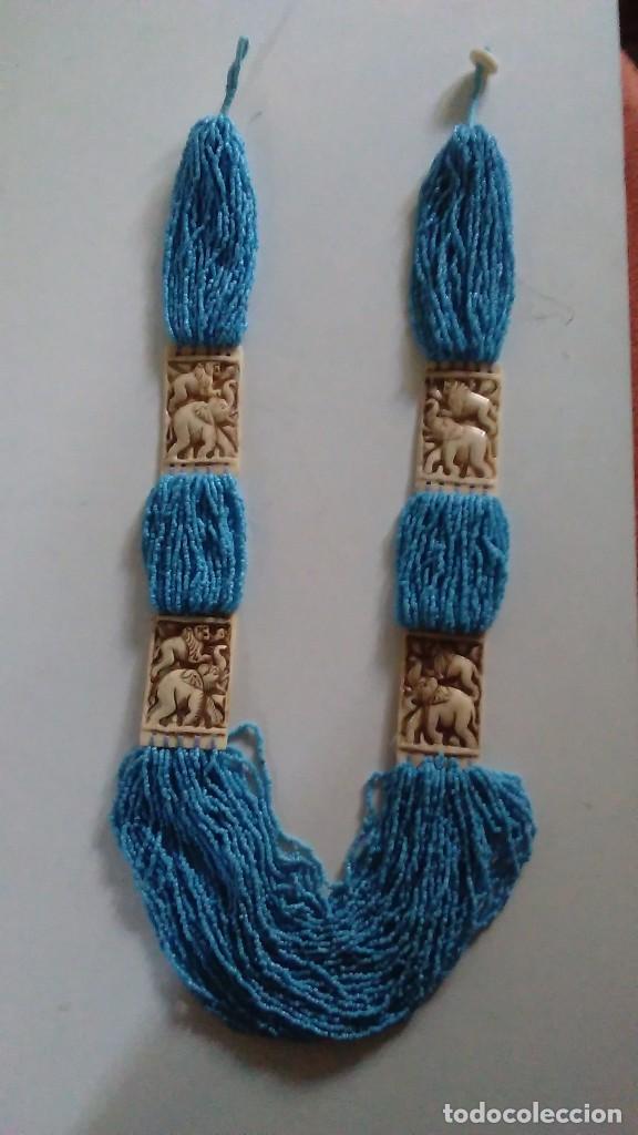 Joyeria: Collar africano de marfil y cuentas azules - Foto 6