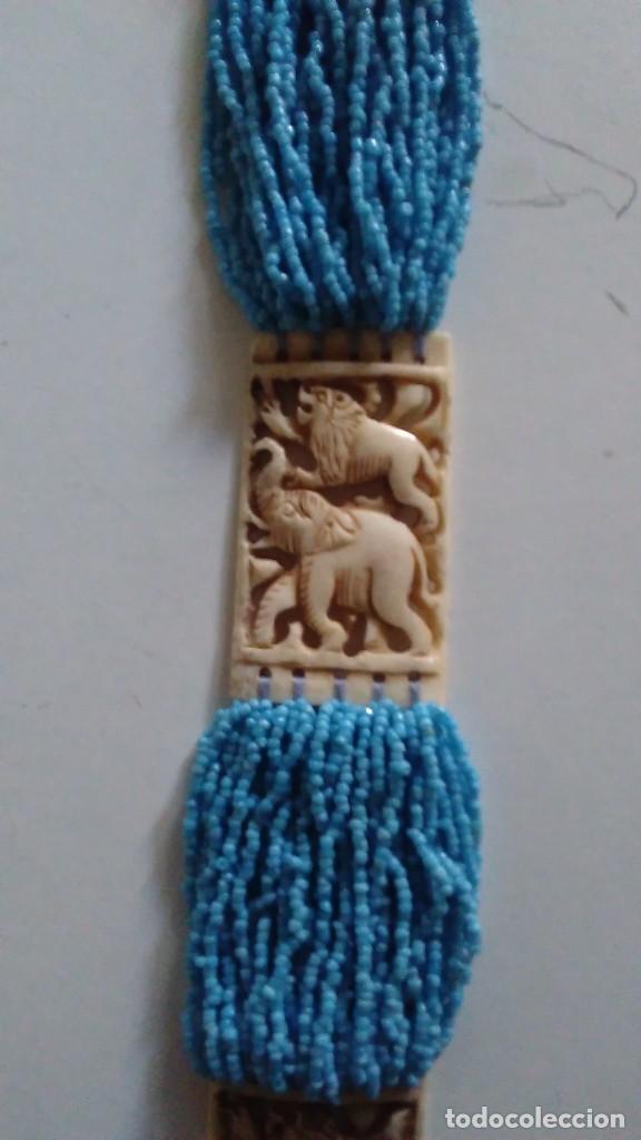 Joyeria: Collar africano de marfil y cuentas azules - Foto 8