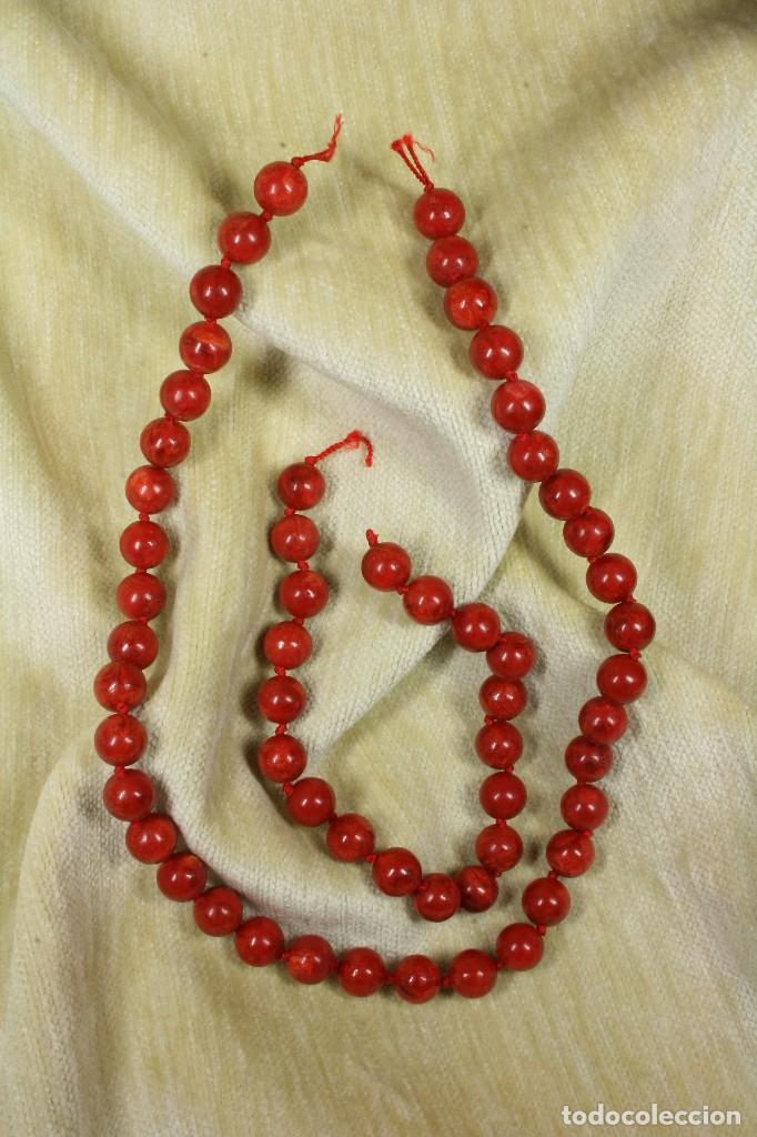 Joyeria: Cuentas de coral. Collar y pulsera de coral esponja. - Foto 1