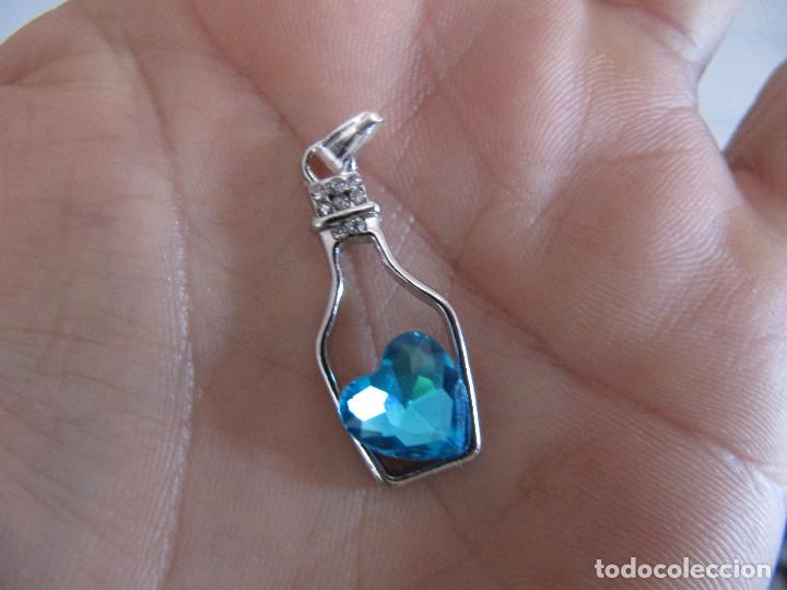 Schmuck: BOTELLA CON CORAZON AZUL PARA COLGANTE
