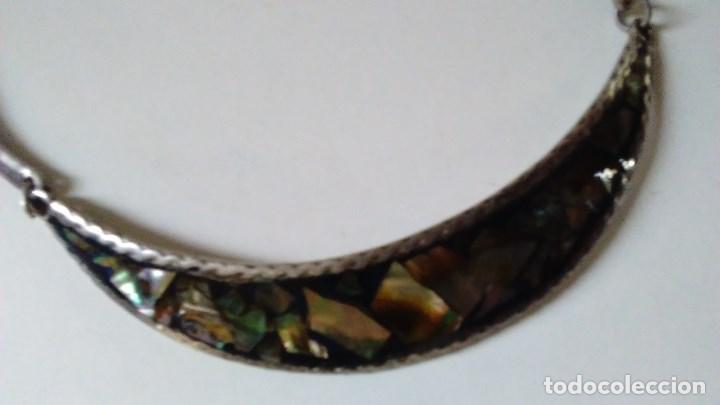 Joyeria: Collar tipo azteca, hecho en M&eacute;xico, semi rigido con incrustaciones de nacar - Foto 7