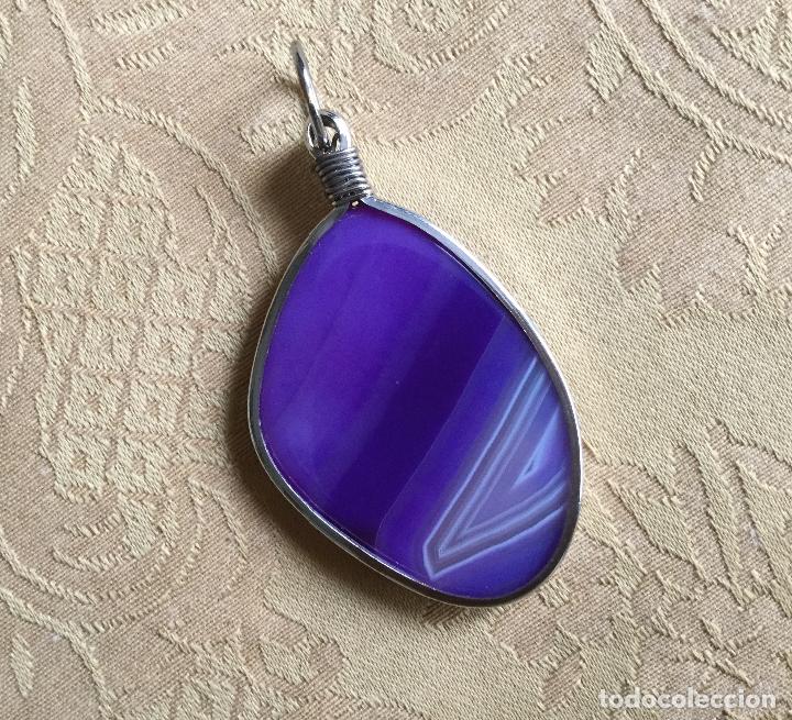 Joaillerie: COLGANTE DE PIEDRA NATURAL AGATA  MORADA