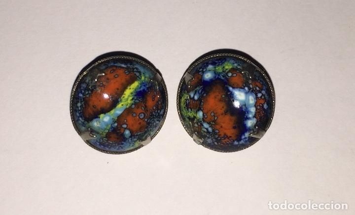 Joaillerie: Pendientes esmaltados a&ntilde;os 70