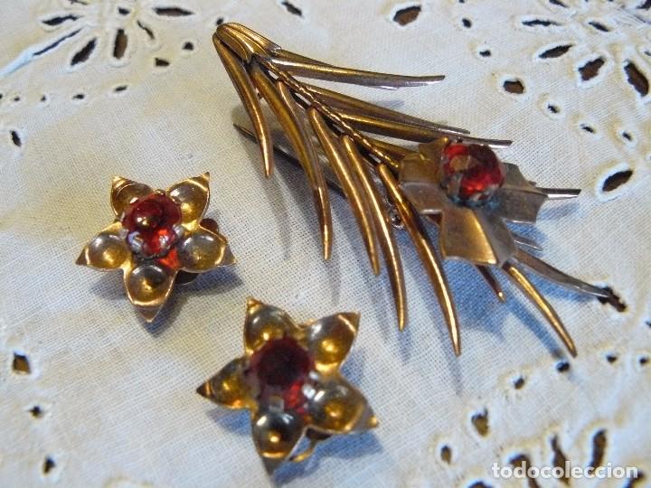 Joyeria: BROCHE Y PENDIENTES - PIEDRAS ROJAS - Foto 3