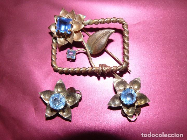 Joyeria: BROCHE Y PENDIENTES - PIEDRAS AZULES - Foto 1