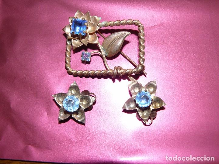 Joyeria: BROCHE Y PENDIENTES - PIEDRAS AZULES - Foto 2