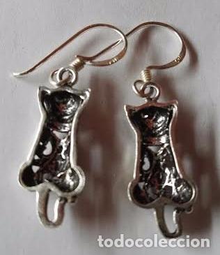 Joyeria: pendientes gatos en plata de ley - Foto 3