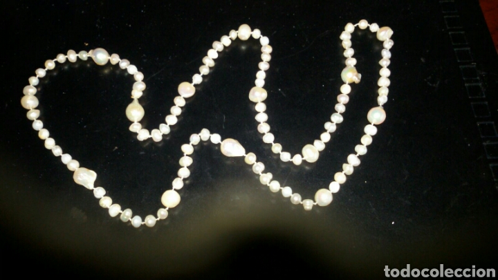 Joalharia: Bello collar extra largo de perlas barrocas de diferentes tama&ntilde;os