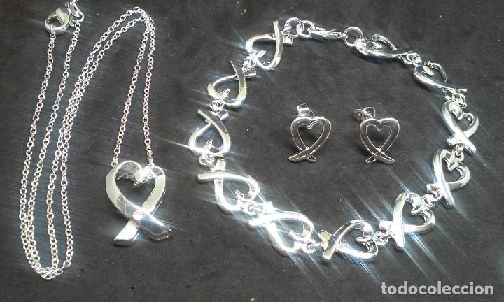 Joyeria: CONJUNTO COLGANTE PULSERA Y PENDIENTES EN PLATA - Foto 1