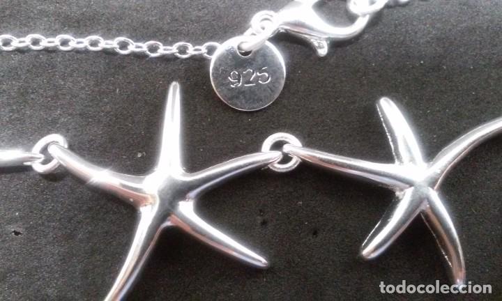 Joyeria: CONJUNTO GARGANTILLA ANILLO Y PENDIENTES ESTRELLA DE MAR EN PLATA - Foto 4