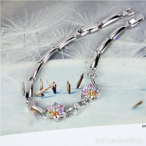 Joyeria: PULSERA ELEGANTE EN ORO BLANCO LAMINADO Y CIRCONITAS. LISTA PARA REGALO