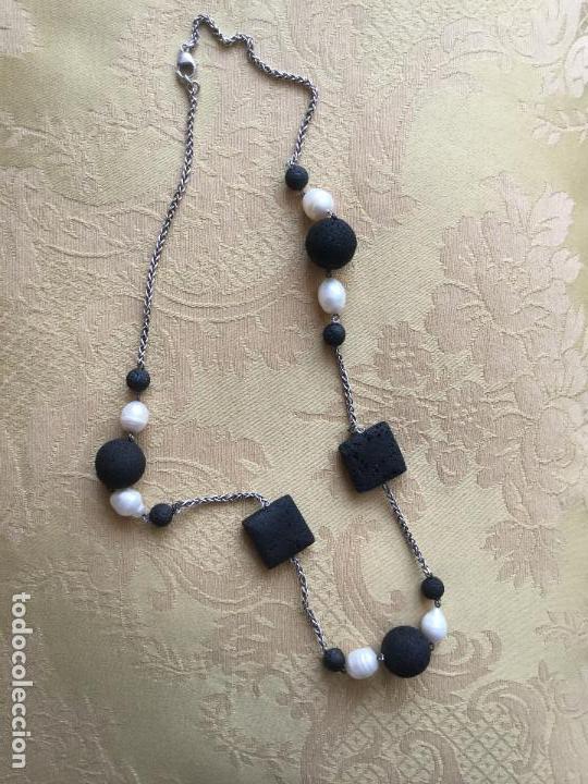 Joyeria: COLLAR PLATA DE LEY, LAVA Y PERLAS NATURALES - Foto 3
