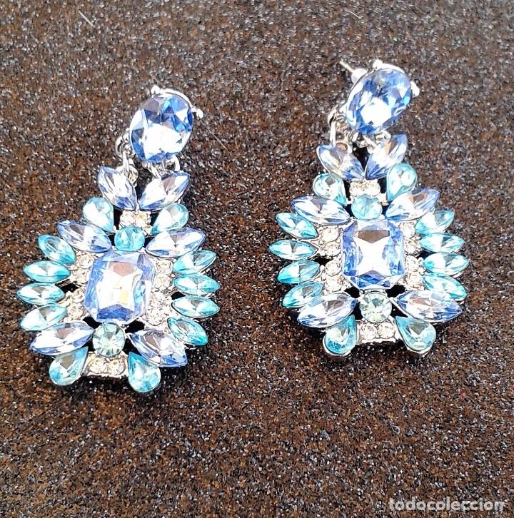 Joyeria: PENDIENTES DE CRISTAL AZUL Y PURPURA - Foto 3