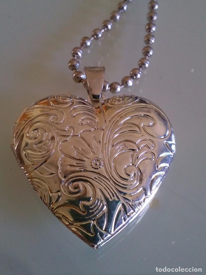 Joyeria: Colgante guardapelo en forma coraz&oacute;n con cadena - Foto 2