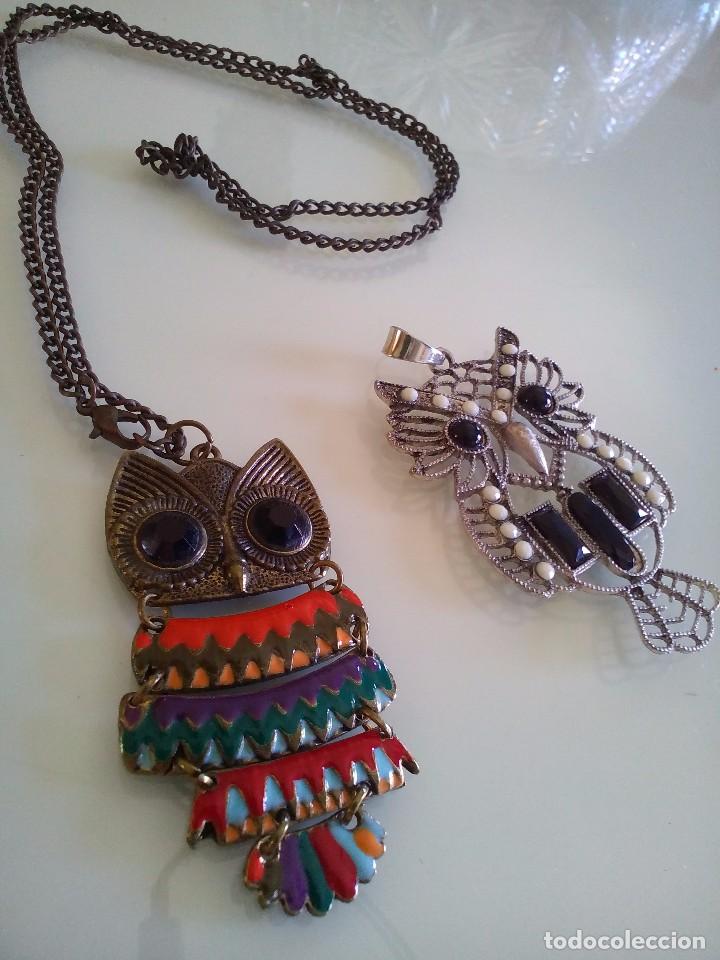 Schmuck: Dos collares de cadena y buhos