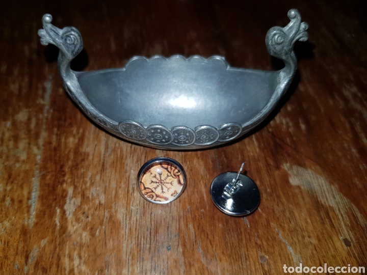 Jewelry: Pendientes vikingos con s&iacute;mbolo vegvisir