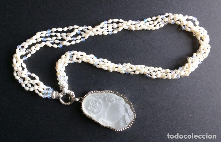 Schmuck: Collar perla arroz.