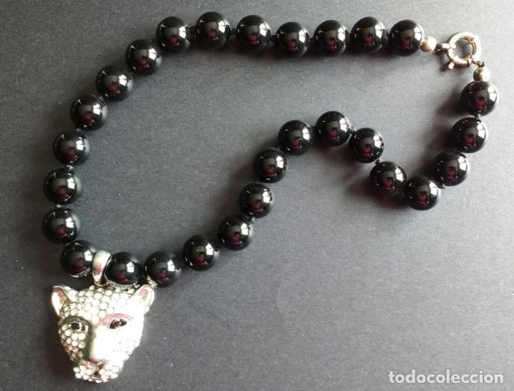 Joyeria: Collar &oacute;nix con  cabeza de pantera. - Foto 1