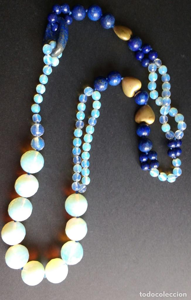 Joaillerie: Collar lapisl&aacute;zuli y piedra luna.