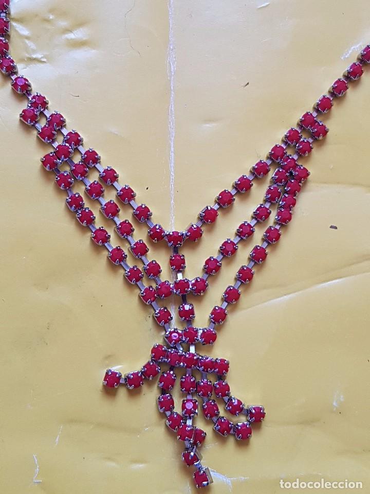 Joyeria: COLLAR EN METAL Y CRISTAL ROJO - ELEGANTE - Foto 2