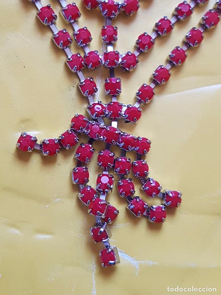 Joyeria: COLLAR EN METAL Y CRISTAL ROJO - ELEGANTE - Foto 3