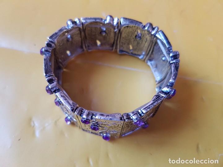 Joyeria: PULSERA EN METAL Y CRISTAL MORADO - Foto 3