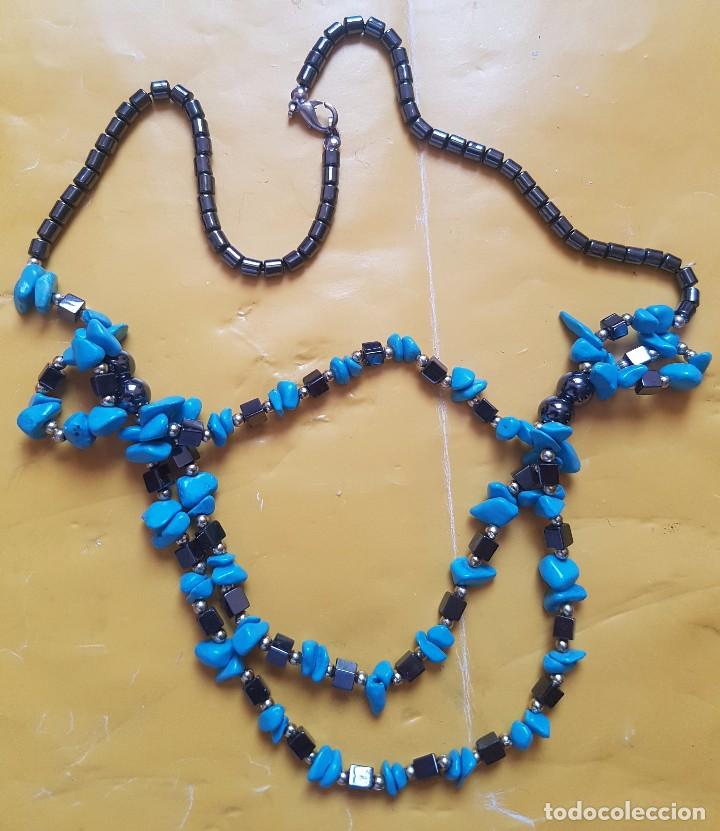 Schmuck: COLLAR CON CUENTAS EN AZUL TURQUESA