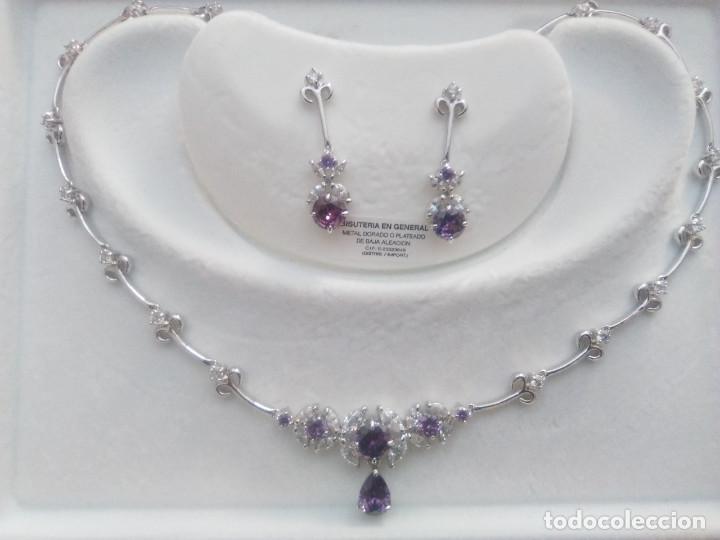 Joyeria: Gargantilla chapada en oro blanco con piedras - Foto 1
