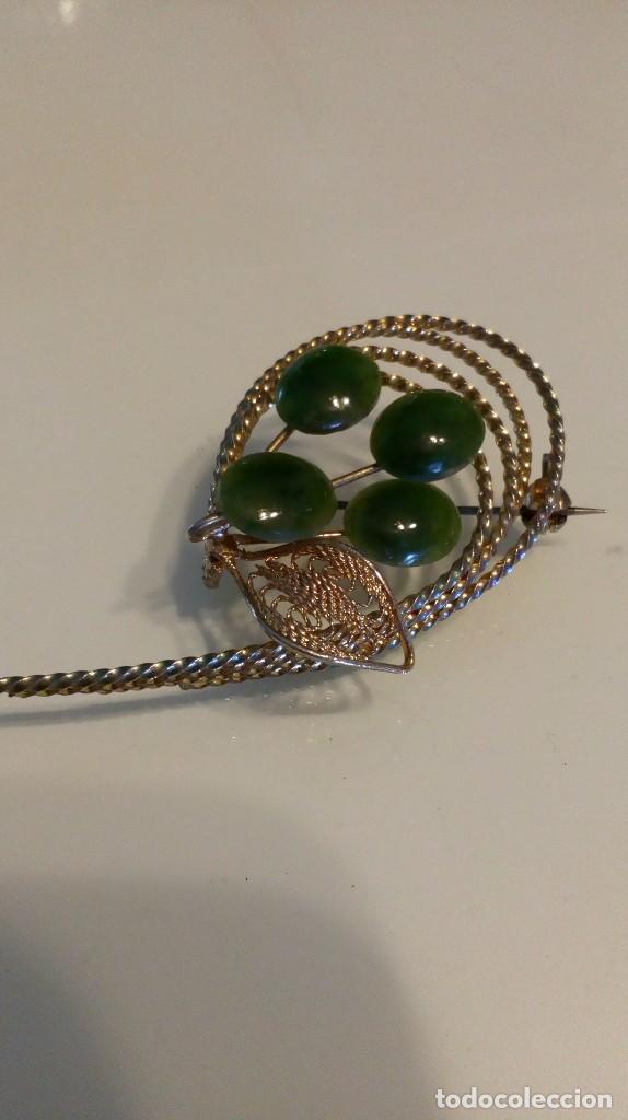 Joyeria: Broche dorado con piedras verdes - Foto 5
