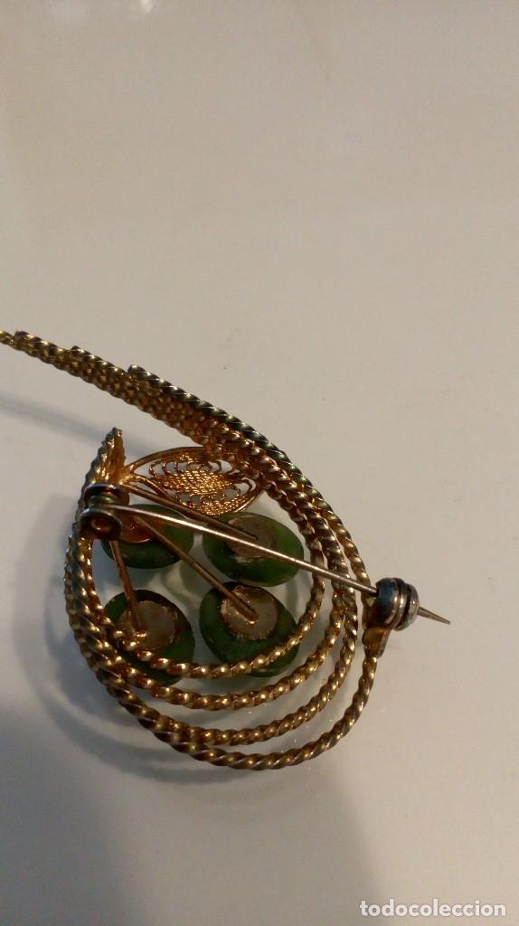 Joyeria: Broche dorado con piedras verdes - Foto 6