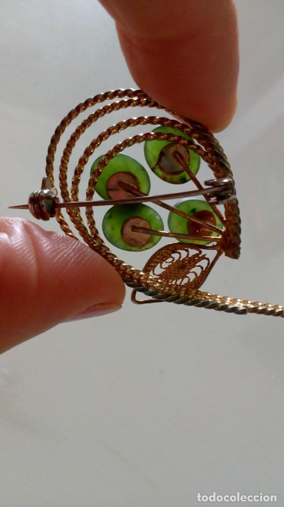 Joyeria: Broche dorado con piedras verdes - Foto 8