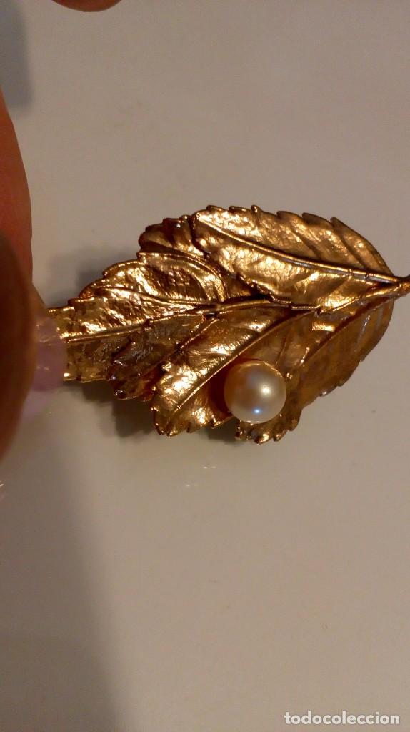 Joyeria: Broche dorado en forma de hoja - Foto 4