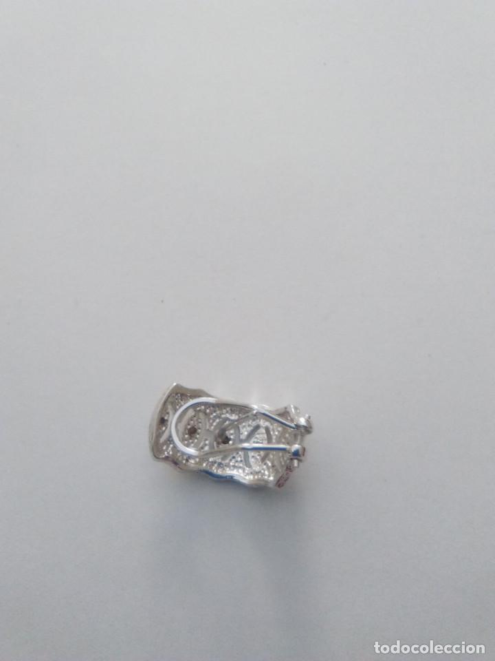Joyeria: pendientes chapados en oro blanco con piedras - Foto 2