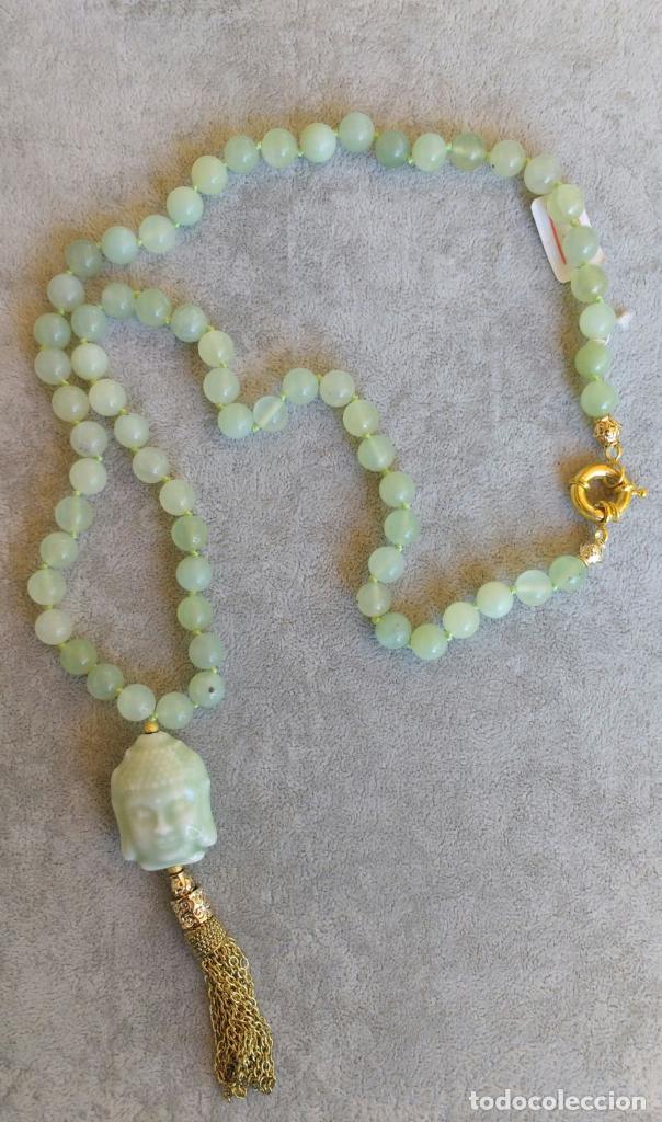 Joyeria: COLLAR DE JADE CON CABEZA DE BUDA EN PORCELANA. - Foto 1