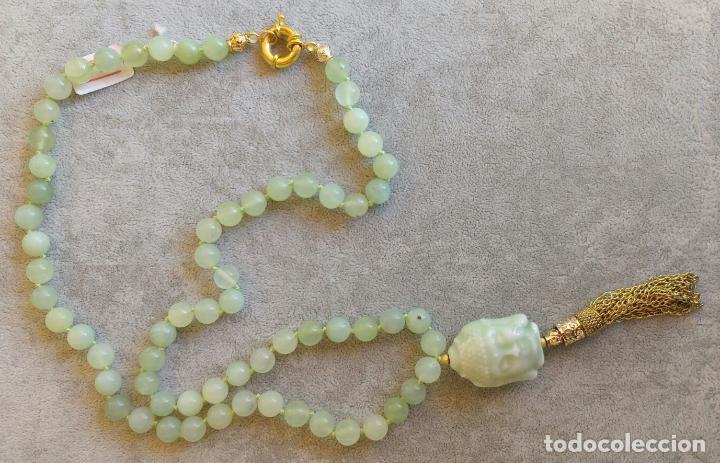 Joyeria: COLLAR DE JADE CON CABEZA DE BUDA EN PORCELANA. - Foto 2