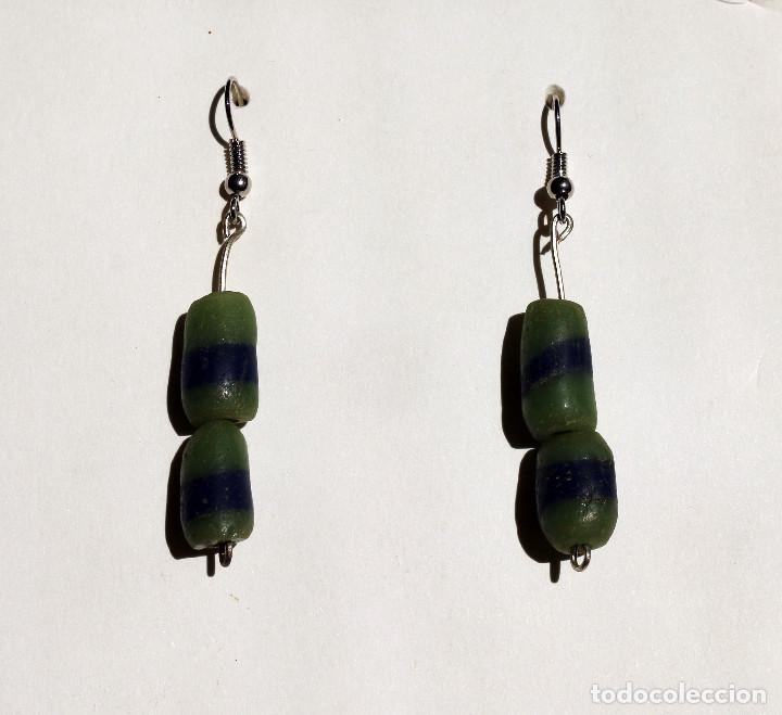 Joaillerie: PENDIENTES REALIZADOS CON ANTIGUAS CUENTAS TRIBALES DE VIDRIO FUNDIDO