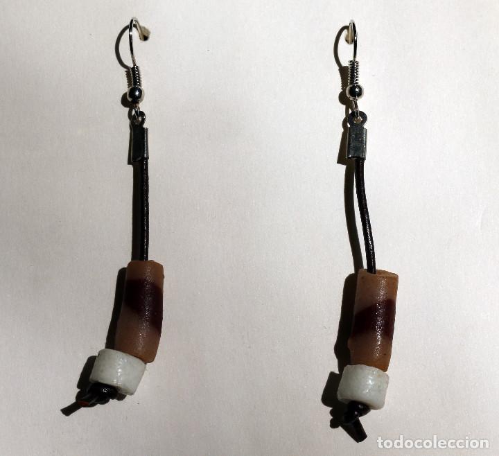 Joaillerie: PENDIENTES REALIZADOS CON ANTIGUAS CUENTAS TRIBALES DE VIDRIO FUNDIDO